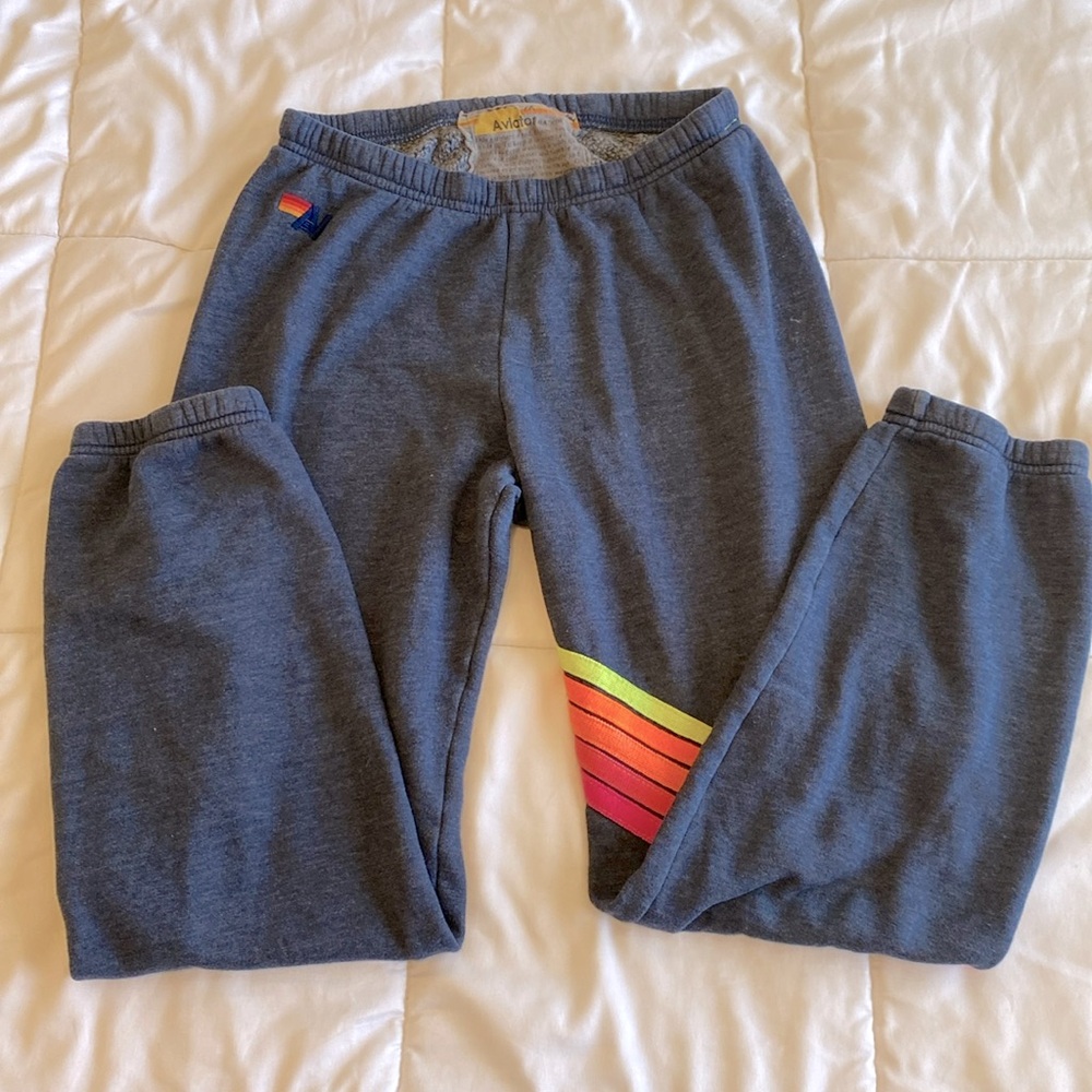 5 stripe aviator nation sweatpants
